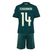 Otroški Real Madrid Aurelien Tchouameni #14 Replika nogometni dresi kompleti Gostujoči 2026-27 Kratek Rokav (+ hlače)