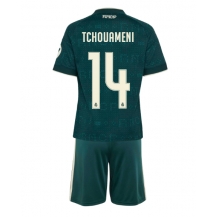 Otroški Real Madrid Aurelien Tchouameni #14 Replika nogometni dresi kompleti Gostujoči 2026-27 Kratek Rokav (+ hlače)
