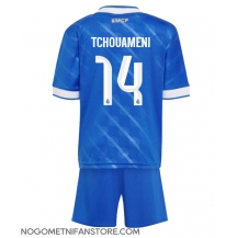 Otroški Real Madrid Aurelien Tchouameni #14 Replika nogometni dresi kompleti Tretji 2025-26 Kratek Rokav (+ hlače)
