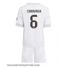 Otroški Real Madrid Eduardo Camavinga #6 Replika nogometni dresi kompleti Domači 2025-26 Kratek Rokav (+ hlače)