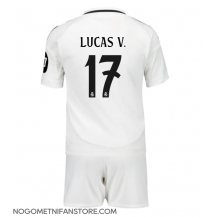 Otroški Real Madrid Lucas Vazquez #17 Replika nogometni dresi kompleti Domači 2024-25 Kratek Rokav (+ hlače)