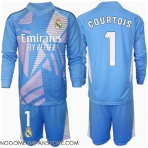 Otroški Real Madrid Thibaut Courtois #1 Vratar Replika nogometni dresi kompleti Domači 2024-25 Dolgi Rokav (+ hlače)
