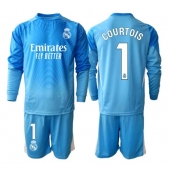 Otroški Real Madrid Thibaut Courtois #1 Vratar Replika nogometni dresi kompleti Domači 2025-26 Dolgi Rokav (+ hlače)