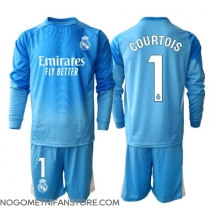 Otroški Real Madrid Thibaut Courtois #1 Vratar Replika nogometni dresi kompleti Domači 2025-26 Dolgi Rokav (+ hlače)