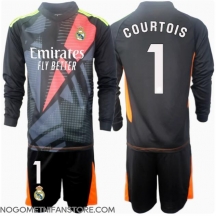 Otroški Real Madrid Thibaut Courtois #1 Vratar Replika nogometni dresi kompleti Gostujoči 2024-25 Dolgi Rokav (+ hlače)