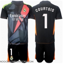 Otroški Real Madrid Thibaut Courtois #1 Vratar Replika nogometni dresi kompleti Gostujoči 2024-25 Kratek Rokav (+ hlače)