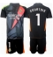Otroški Real Madrid Thibaut Courtois #1 Vratar Replika nogometni dresi kompleti Gostujoči 2024-25 Kratek Rokav (+ hlače)