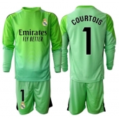Otroški Real Madrid Thibaut Courtois #1 Vratar Replika nogometni dresi kompleti Gostujoči 2025-26 Dolgi Rokav (+ hlače)