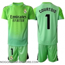 Otroški Real Madrid Thibaut Courtois #1 Vratar Replika nogometni dresi kompleti Gostujoči 2025-26 Kratek Rokav (+ hlače)