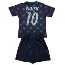 Otroški Združene države Christian Pulisic #10 Replika nogometni dresi kompleti Gostujoči SP 2026 Kratek Rokav (+ hlače)
