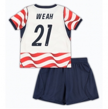 Otroški Združene države Timothy Weah #21 Replika nogometni dresi kompleti Domači SP 2026 Kratek Rokav (+ hlače)