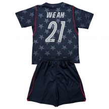 Otroški Združene države Timothy Weah #21 Replika nogometni dresi kompleti Gostujoči SP 2026 Kratek Rokav (+ hlače)