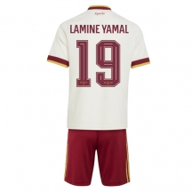 Otroški Španija Lamine Yamal #19 Replika nogometni dresi kompleti Gostujoči SP 2026 Kratek Rokav (+ hlače)