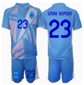 Otroški Španija Unai Simon #23 Vratar Replika nogometni dresi kompleti Domači EP 2024 Kratek Rokav (+ hlače)