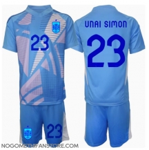 Otroški Španija Unai Simon #23 Vratar Replika nogometni dresi kompleti Domači EP 2024 Kratek Rokav (+ hlače)