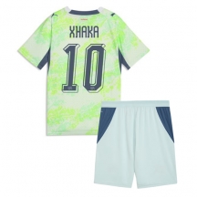 Otroški Švica Granit Xhaka #10 Replika nogometni dresi kompleti Gostujoči SP 2026 Kratek Rokav (+ hlače)