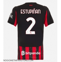 Ženski AC Milan Pervis Estupinan #2 Replika nogometni dresi Domači 2025-26 Kratek Rokav