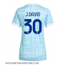 Ženski Juventus Jonathan David #30 Replika nogometni dresi Gostujoči 2025-26 Kratek Rokav