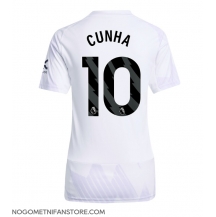 Ženski Manchester United Matheus Cunha #10 Replika nogometni dresi Gostujoči 2025-26 Kratek Rokav