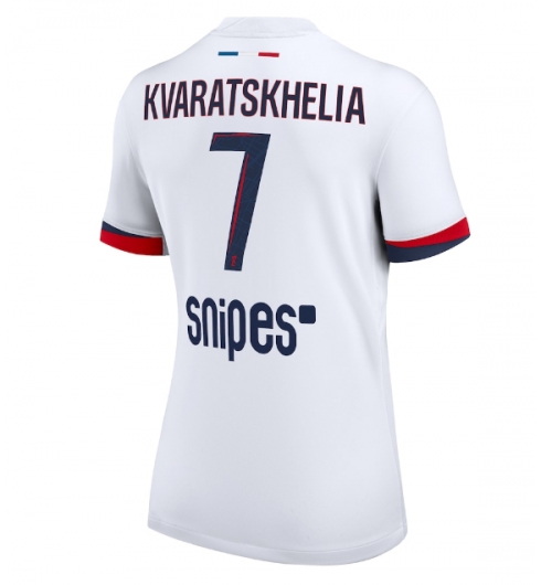 Ženski Paris Saint-Germain Khvicha Kvaratskhelia #7 Replika nogometni dresi Gostujoči 2025-26 Kratek Rokav Ženski Paris Saint-Germain Khvicha Kvaratskhelia #7 Replika nogometni dresi Gostujoči 2025-26 Kratek Rokav
