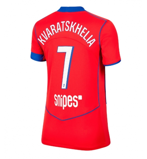 Ženski Paris Saint-Germain Khvicha Kvaratskhelia #7 Replika nogometni dresi Tretji 2025-26 Kratek Rokav Ženski Paris Saint-Germain Khvicha Kvaratskhelia #7 Replika nogometni dresi Tretji 2025-26 Kratek Rokav