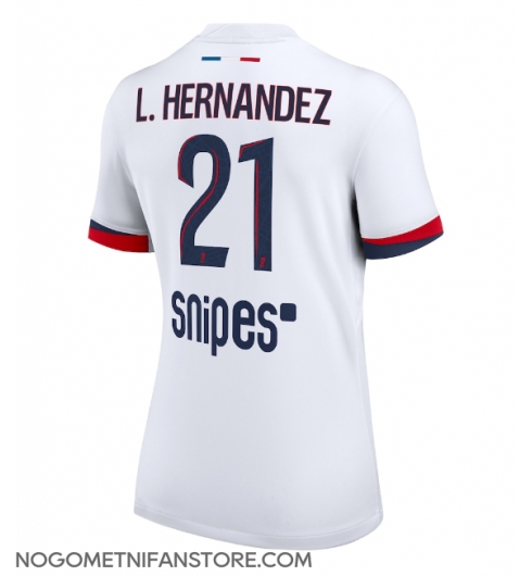 Ženski Paris Saint-Germain Lucas Hernandez #21 Replika nogometni dresi Gostujoči 2025-26 Kratek Rokav Ženski Paris Saint-Germain Lucas Hernandez #21 Replika nogometni dresi Gostujoči 2025-26 Kratek Rokav