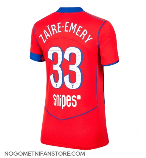 Ženski Paris Saint-Germain Warren Zaire-Emery #33 Replika nogometni dresi Tretji 2025-26 Kratek Rokav Ženski Paris Saint-Germain Warren Zaire-Emery #33 Replika nogometni dresi Tretji 2025-26 Kratek Rokav